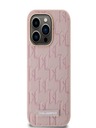 Karl Lagerfeld PU Leather Monogram Metal Logo Magsafe Zadní Kryt pro iPhone 14 Pro Max Pink Karl Lagerfeld