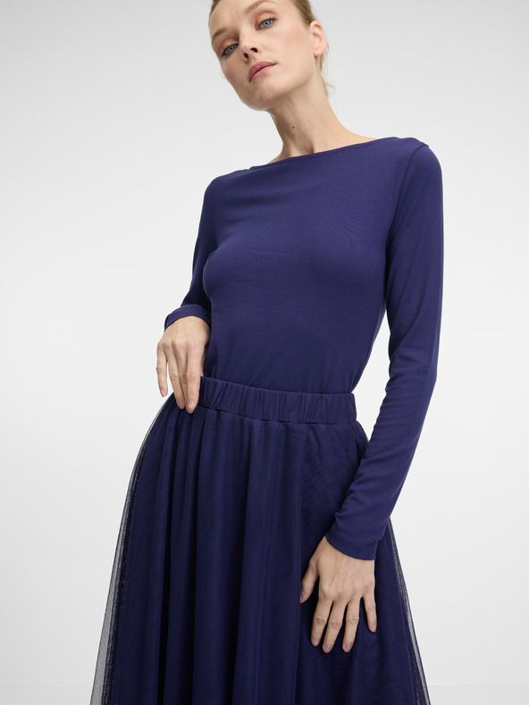 Orsay Tmavě modrá dámská sukně midi ORSAY