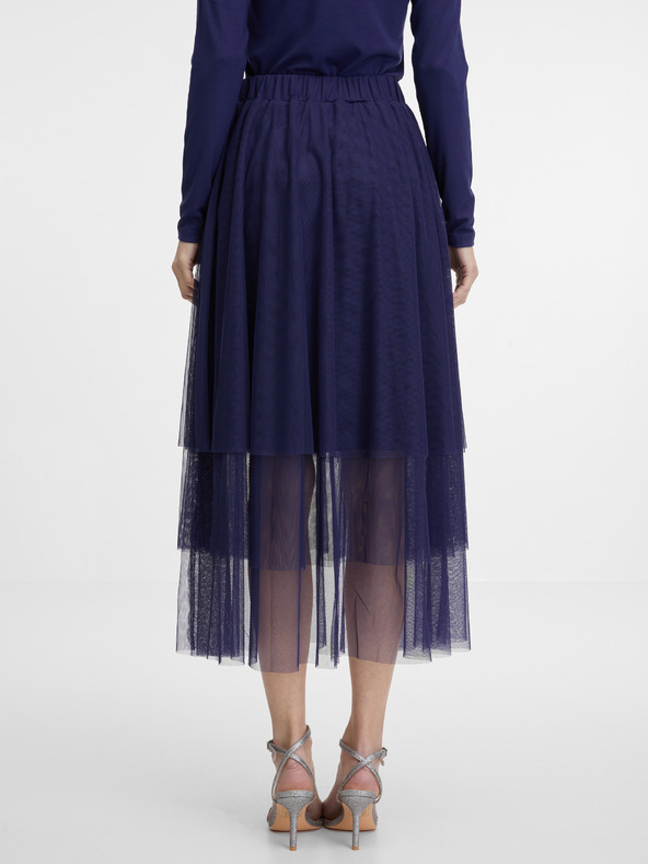 Orsay Tmavě modrá dámská sukně midi ORSAY