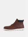 Jack & Jones Hnědé pánské kožené kotníkové boty Jack & Jones Tubar