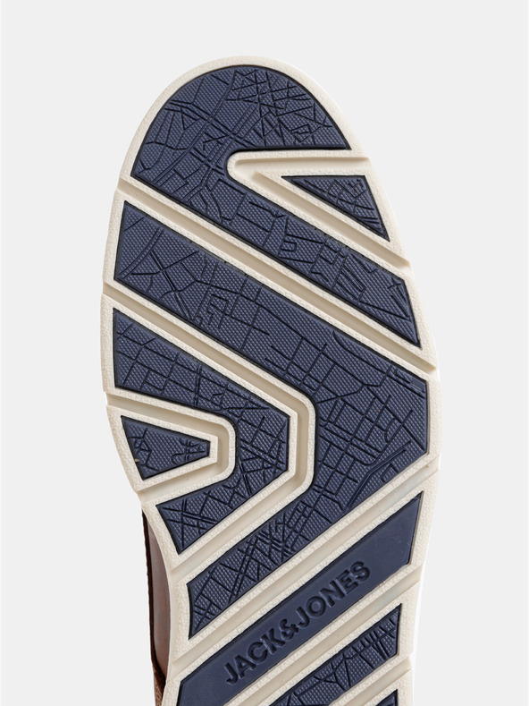 Jack & Jones Hnědé pánské kožené kotníkové boty Jack & Jones Tubar