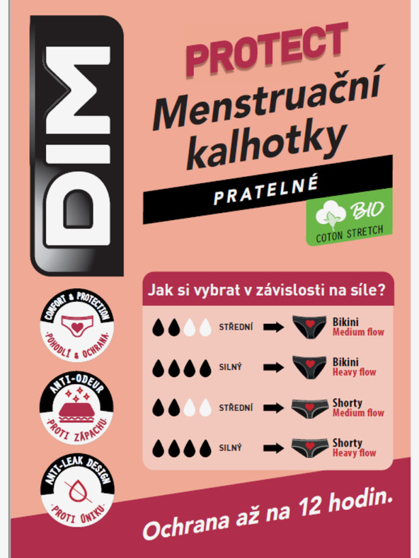 Bellinda Černé noční i denní menstruační kalhotky Bellinda MENSTRUAL BOXER STRONG