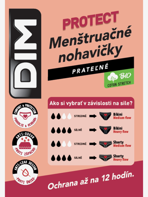 Bellinda Černé noční i denní menstruační kalhotky Bellinda MENSTRUAL BOXER STRONG