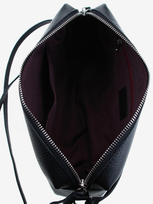 Elega Černá dámská kožená crossbody kabelka ELEGA Hill