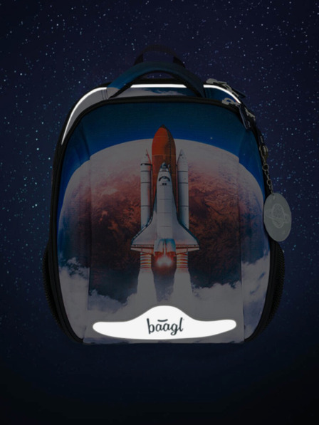 BAAGL Modrá školní aktovka Baagl Shelly Space Shuttle