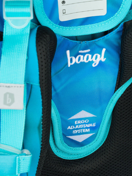 BAAGL Modrá školní aktovka Ergo Baagl Butterfly