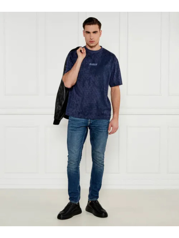 Guess Jeans Pánske modré tričko Gotam Guess jeans
