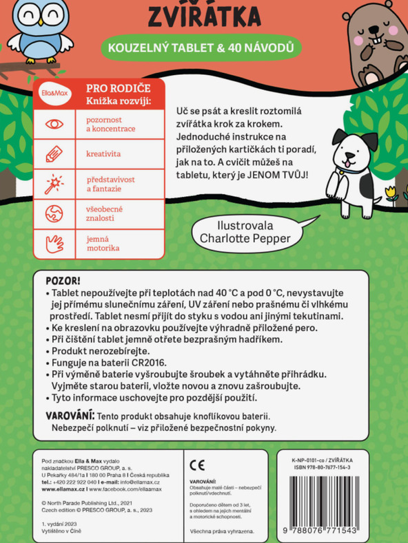 ELLA & MAX Kouzelný tablet & 40 návodů – ZVÍŘÁTKA