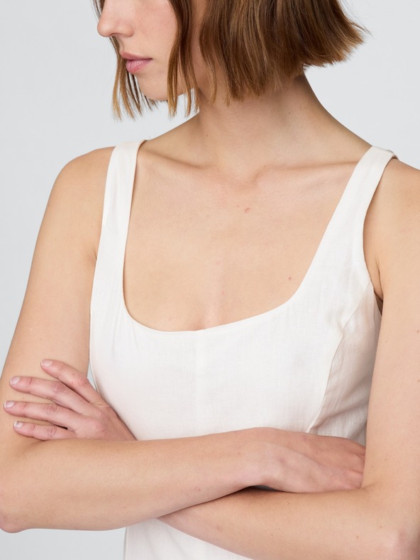 GAP Lněné maxi šaty GAP