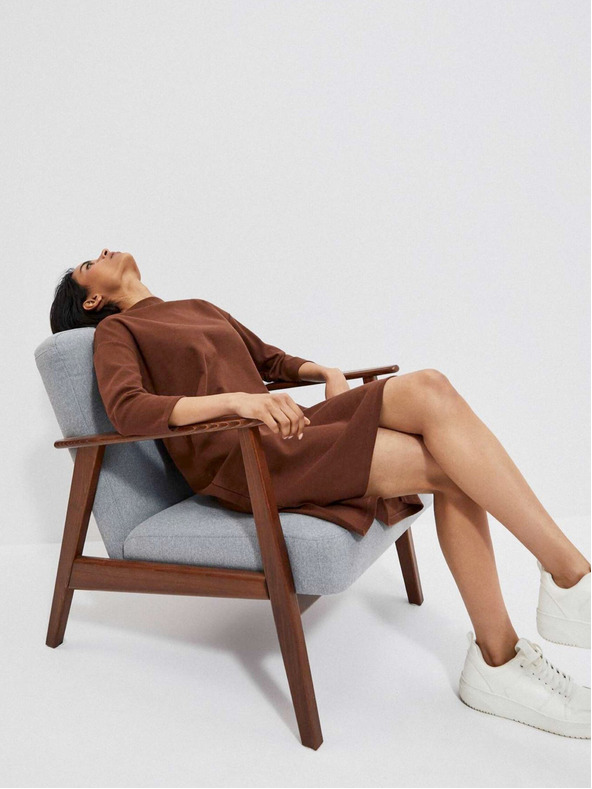 Moodo Hnědé dámské šaty Moodo