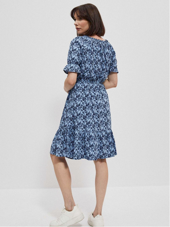 Moodo Modré dámské květované šaty Moodo