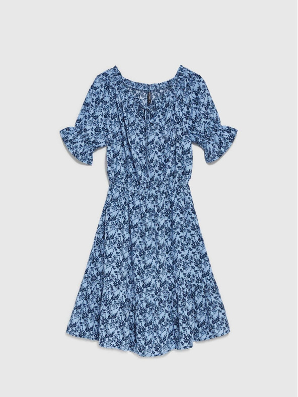 Moodo Modré dámské květované šaty Moodo
