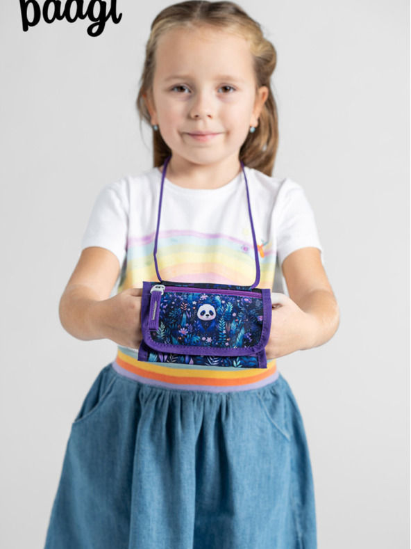 BAAGL  Fialová peněženka na krk Baagl Jungle Panda