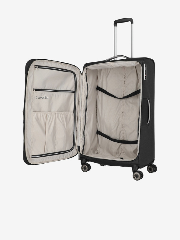 Travelite Černý cestovní kufr Travelite Miigo 4w L Black
