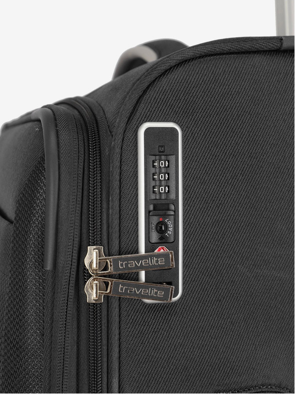 Travelite Černý cestovní kufr Travelite Miigo 4w L Black
