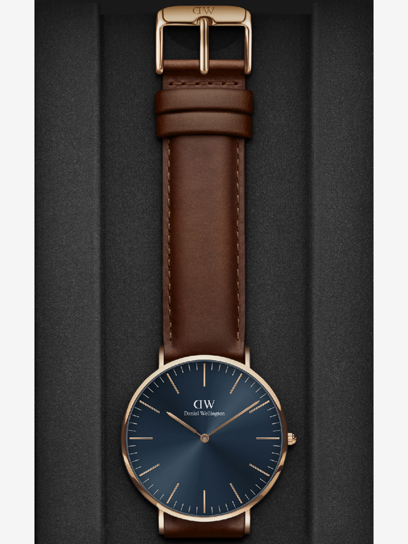 Daniel Wellington Tmavě hnědé pánské kožené hodinky Daniel Wellington CLASSIC