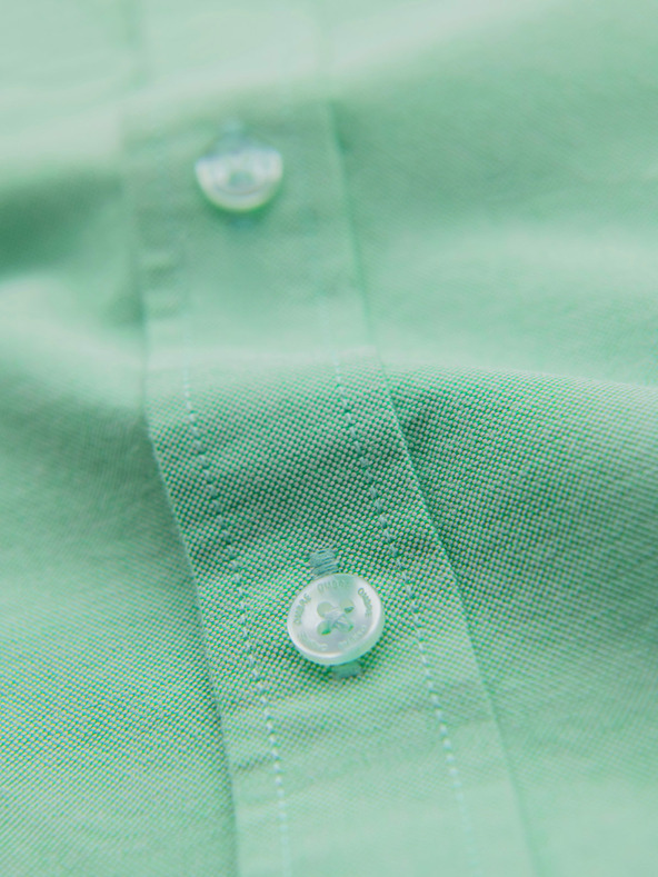 Ombre Clothing Pánská bavlněná košile oxford v pastelových barvách - mátová Ombre Clothing