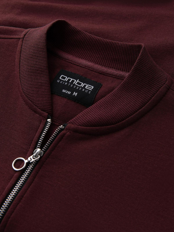 Ombre Clothing Pánská strukturovaná pletená mikina s límečkem - grafitová melanž V1 OM-SSNZ-0149 Ombre Clothing