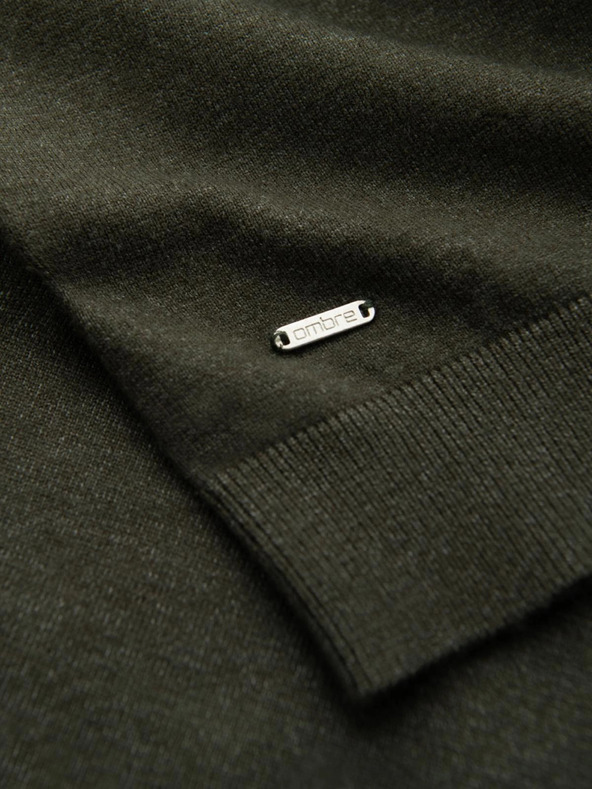 Ombre Clothing Pánský pletený rolák s viskózou - tmavě šedý V5 OM-SWTN-0127 Ombre Clothing