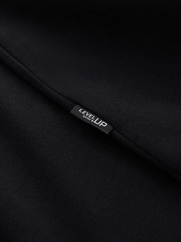 Ombre Clothing Pánské bavlněné tričko LOOSE FIT s dlouhým rukávem a kulatým výstřihem - černé V1 OM-LSBC-0129 Ombre Clothing