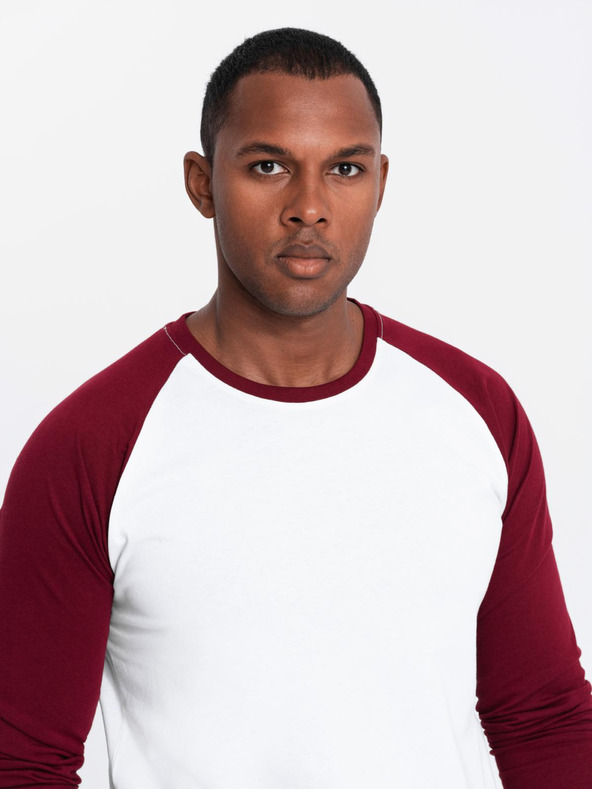 Ombre Clothing Pánské tričko s potiskem a dlouhým rukávem - černé V1 OM-LSPT-0119 Ombre Clothing