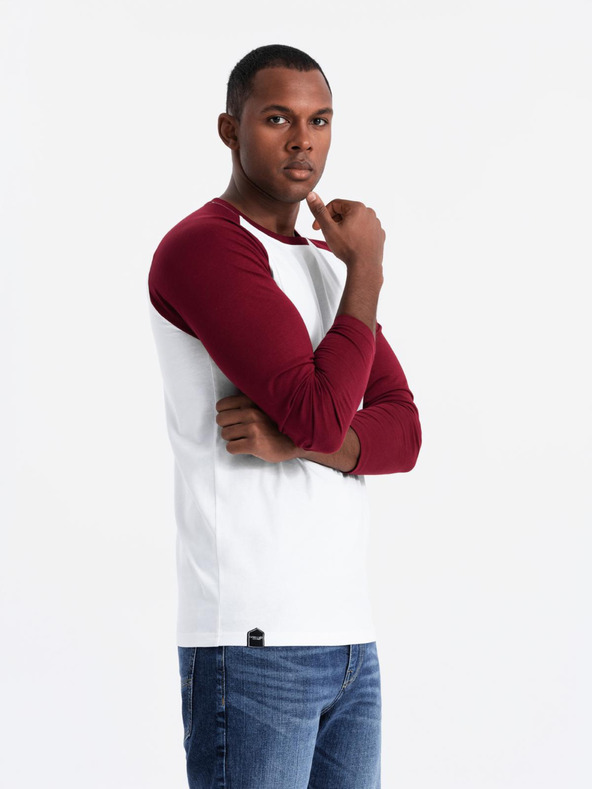 Ombre Clothing Pánské tričko s potiskem a dlouhým rukávem - černé V1 OM-LSPT-0119 Ombre Clothing