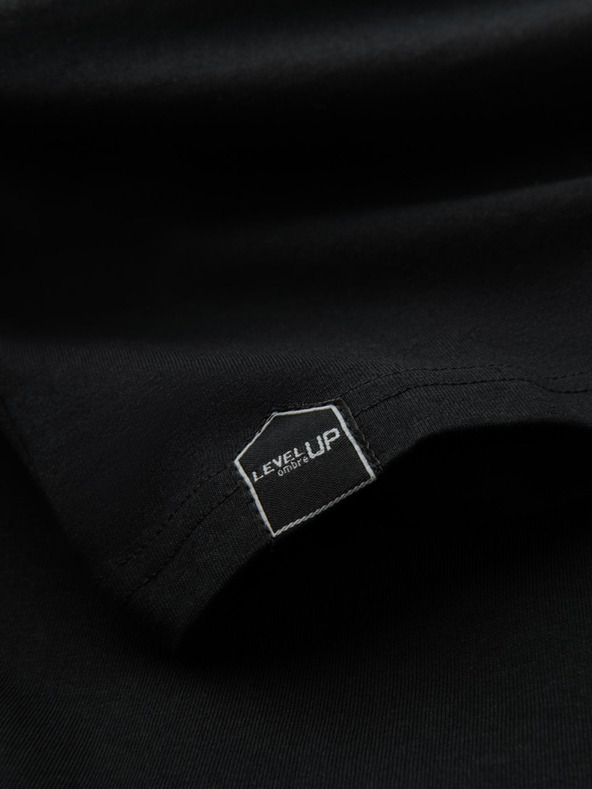 Ombre Clothing Pánské tričko s potiskem a dlouhým rukávem - černé V1 OM-LSPT-0119 Ombre Clothing