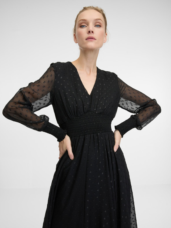 Orsay Černé dámské midi šaty ORSAY