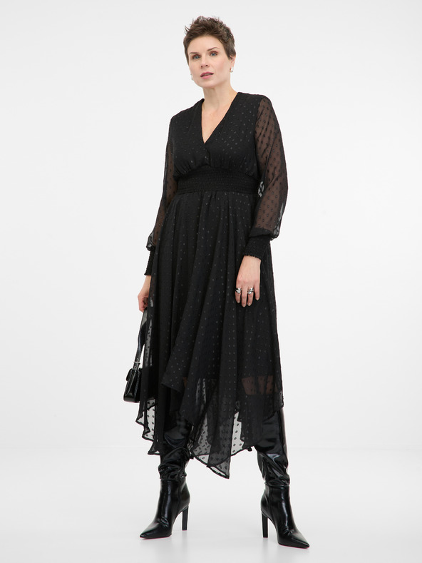 Orsay Černé dámské midi šaty ORSAY