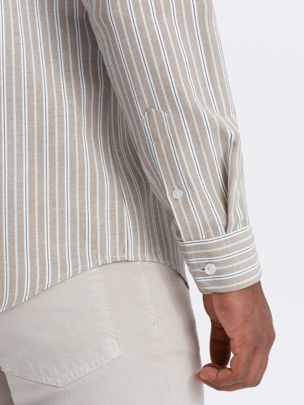 Ombre Clothing Pánská bavlněná košile REGULAR FIT s jemnými proužky  Ombre Clothing