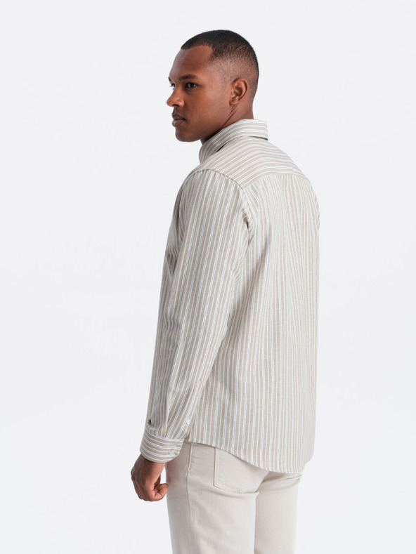 Ombre Clothing Pánská bavlněná košile REGULAR FIT s jemnými proužky  Ombre Clothing