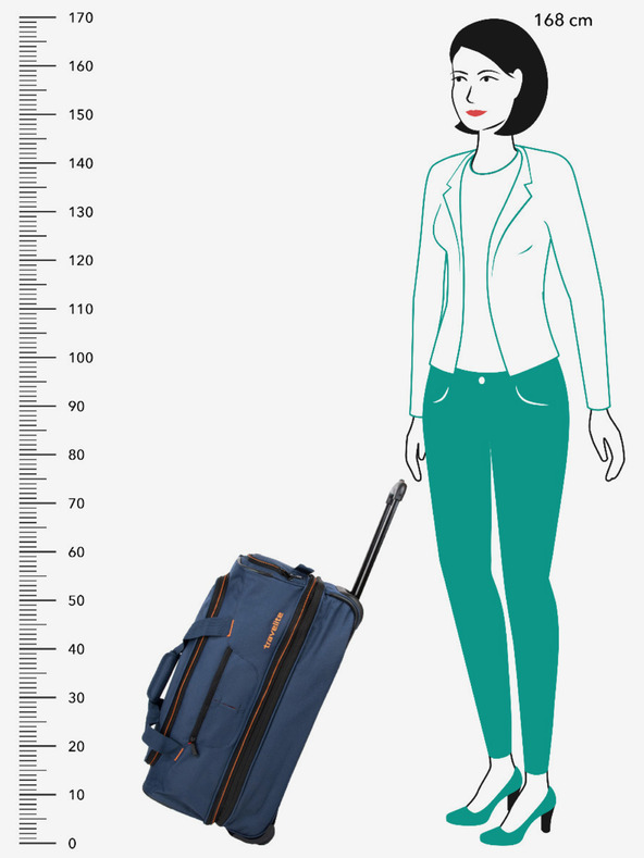 Travelite Cestovní taška Travelite Basics Wheeled duffle S Navy/orange