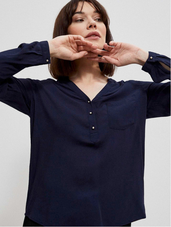 Moodo Tmavě modrá dámská košile Moodo