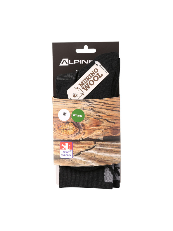 ALPINE PRO Antibakteriální ponožky z merino vlny ALPINE PRO ERATE black