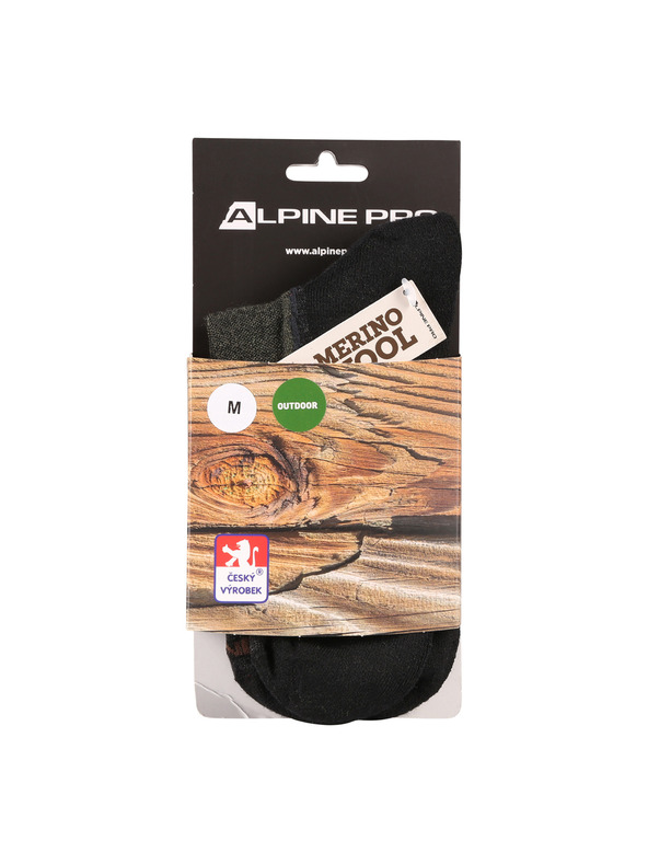 ALPINE PRO Antibakteriální ponožky z merino vlny ALPINE PRO DERERE stone gray