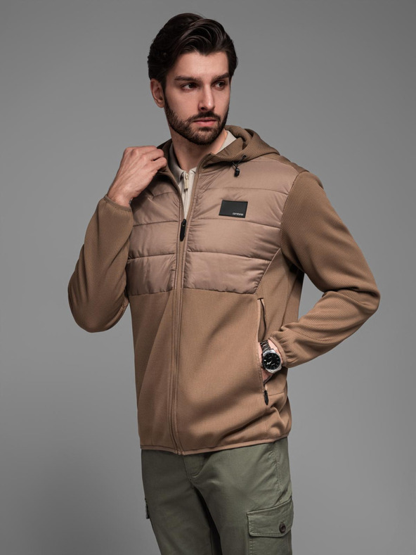 Ombre Clothing Pánská lehká barevná sportovní bunda s fleecem Ombre Clothing