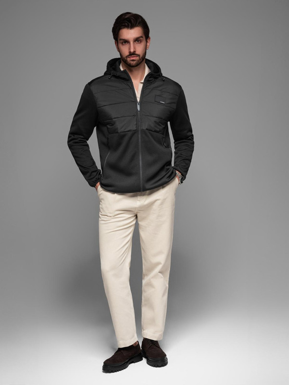 Ombre Clothing Pánská lehká barevná sportovní bunda s fleecem Ombre Clothing