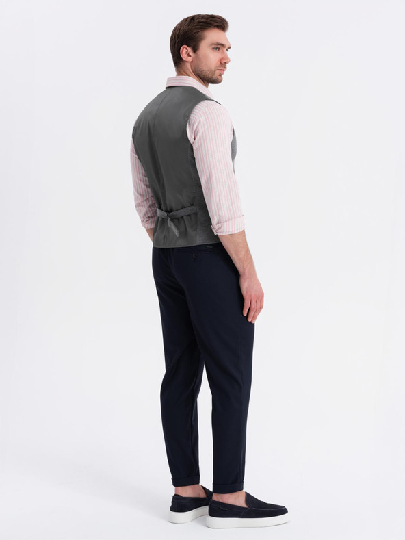 Ombre Clothing Přiléhavá elegantní pánská strukturovaná pletená vesta Ombre Clothing