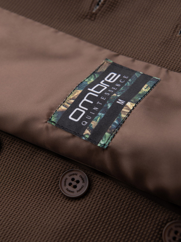 Ombre Clothing Pánská strukturovaná pletená vesta na míru s klopami Ombre Clothing