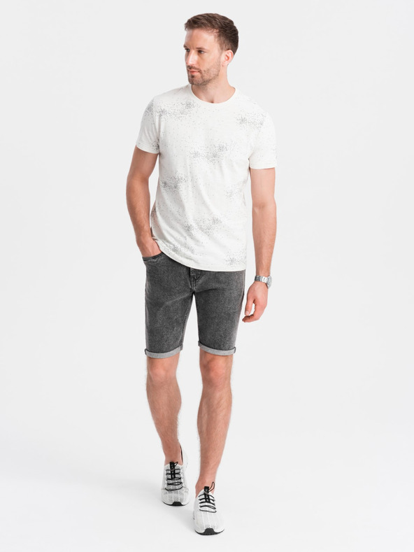 Ombre Clothing Pánské džínové šortky s ohrnutými nohavicemi Ombre Clothing