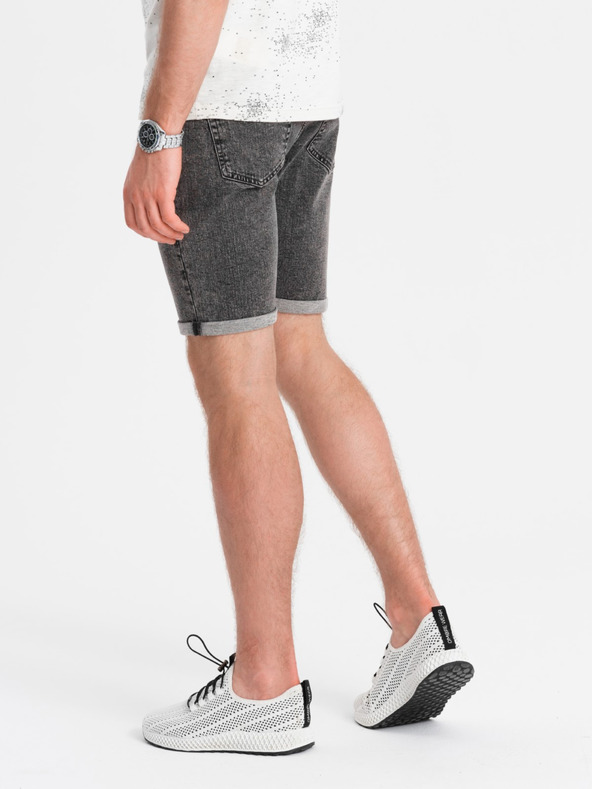 Ombre Clothing Pánské džínové šortky s ohrnutými nohavicemi Ombre Clothing