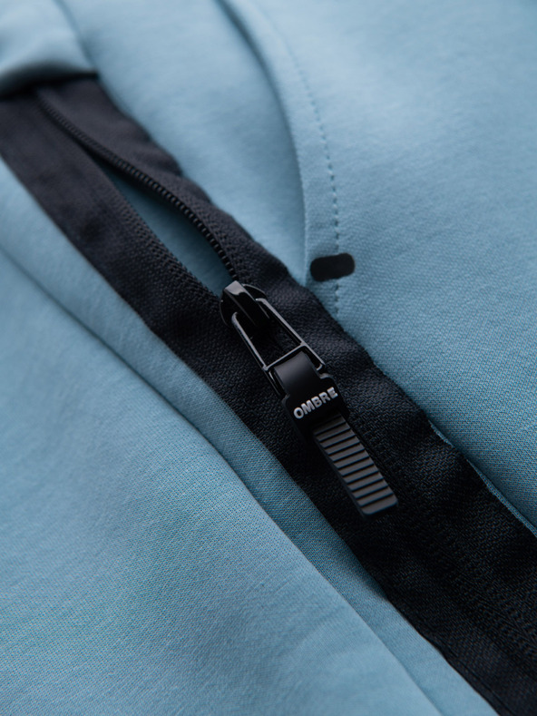 Ombre Clothing Pánské tepláky s žebrovanými manžetami a ozdobným zipem Ombre Clothing