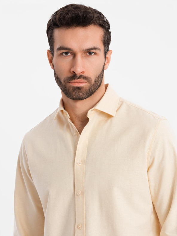 Ombre Clothing Pastelová bavlněná pánská košile oxford Ombre Clothing