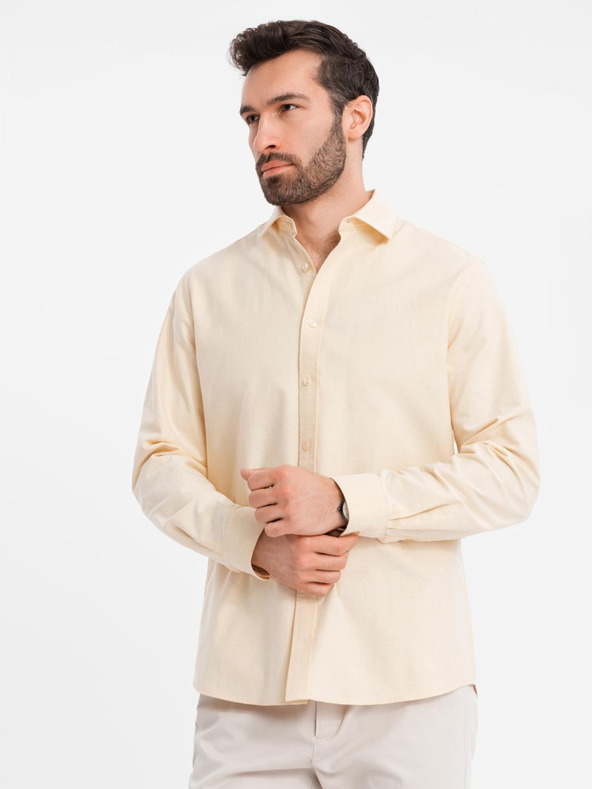 Ombre Clothing Pastelová bavlněná pánská košile oxford Ombre Clothing