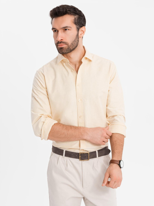 Ombre Clothing Pastelová bavlněná pánská košile oxford Ombre Clothing