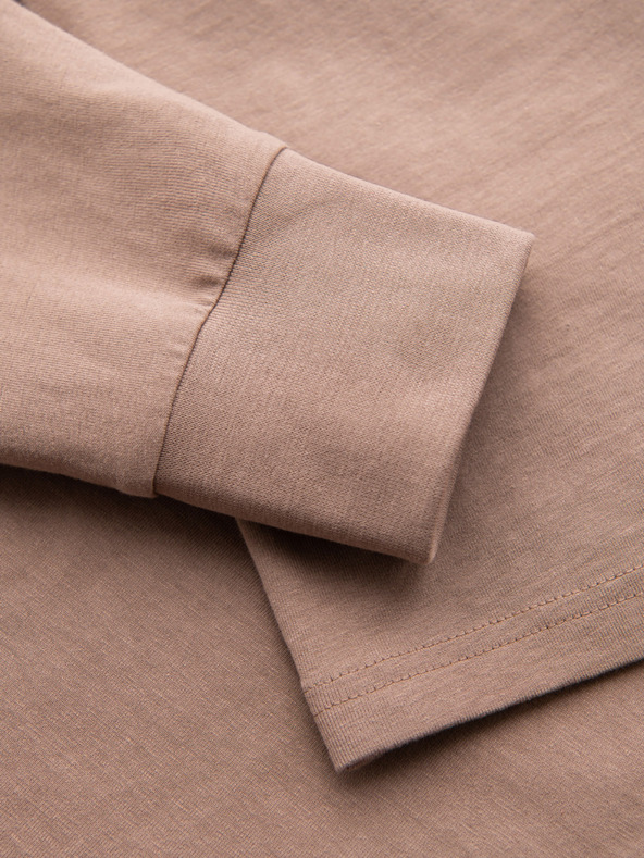 Ombre Clothing Pánské bavlněné tričko s dlouhým rukávem, pruhovaným výstřihem do U a výšivkou Ombre Clothing