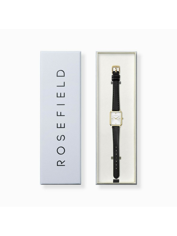 Rosefield Dámské hodinky Rosefield Octagon XS Black Leather OWBLG-O84