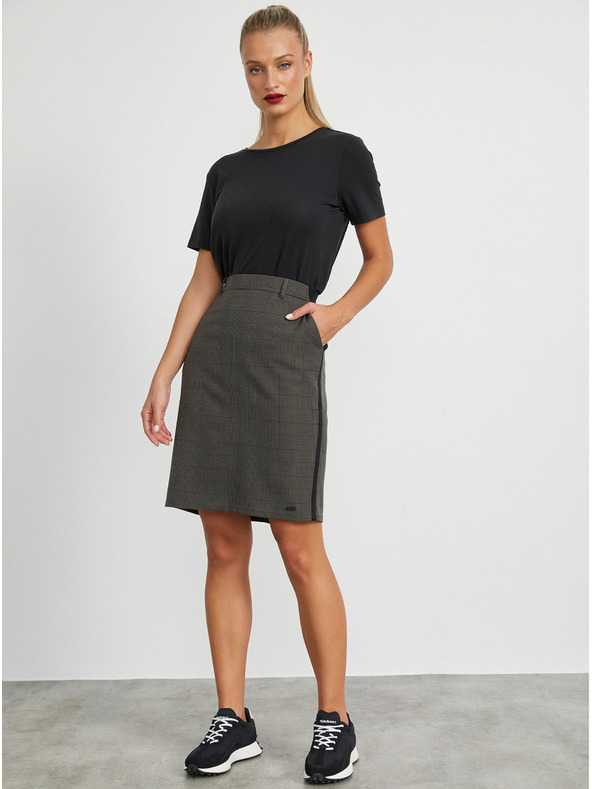ZOOT.lab Tmavě šedá dámská károvaná pouzdrová sukně METROOPOLIS Fatima