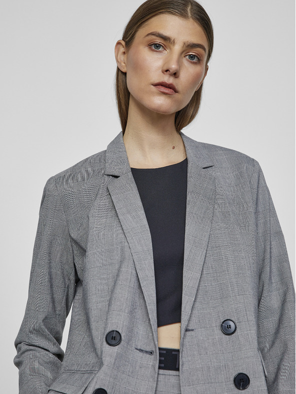 ZOOT.lab Světle šedé dámské kárované sako METROOPOLIS by ZOOT.lab Sonia