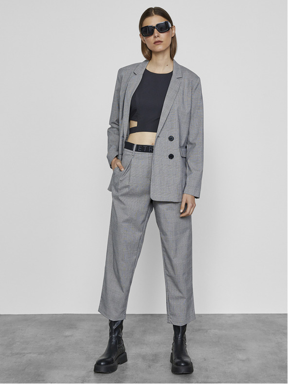 ZOOT.lab Světle šedé dámské kárované sako METROOPOLIS by ZOOT.lab Sonia